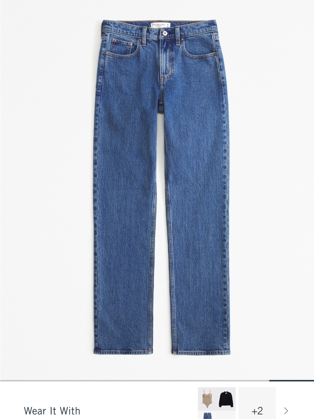 Abercrombie & Fitch Curve Love Mid Rise Straight Leg Jean